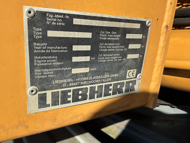 2001 liebherr a310b bandengraafmachine - afbeelding 27 van  33