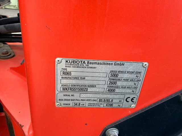 2015 kubota r065 wiellader - afbeelding 39 van  45