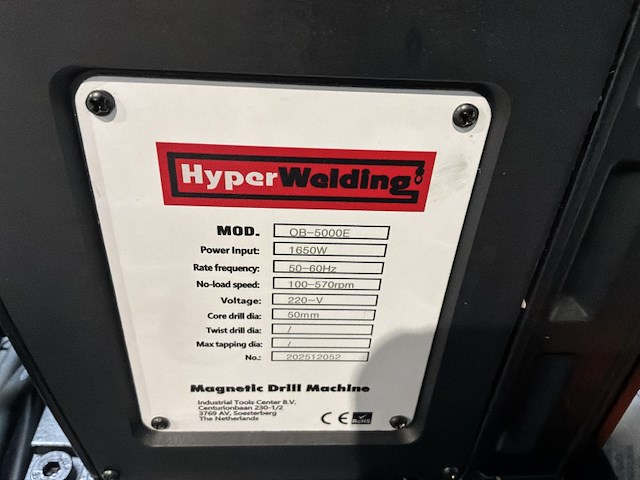 2025 hyperwelding ob-5000e magneetboormachine (ongebruikt) - afbeelding 7 van  7
