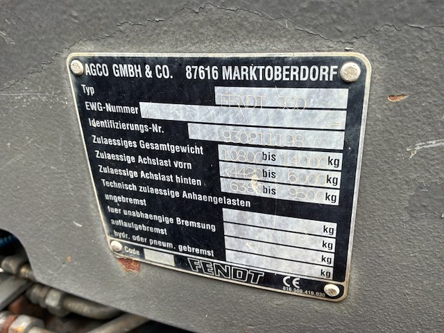 Fendt favorit 930 v vierwiel aangedreven tractor - afbeelding 18 van  26